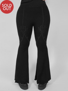 Plus Size Gothic Flared Pants - Black