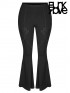 Plus Size Gothic Flared Pants - Black
