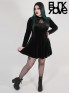 Plus-Size Goth 'Dark Night' Series Black Velvet Vines Dress