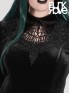 Plus-Size Goth 'Dark Night' Series Black Velvet Vines Dress