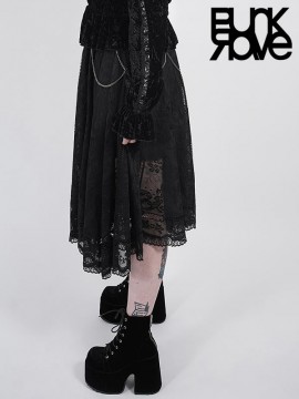 Plus-Size 'Dark Night' Series Gothic Lace Skirt