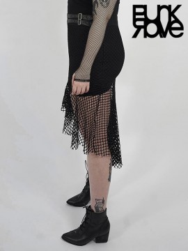 Plus-Size Punk Enchanting Fishtail Mesh Skirt