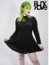 Plus-Size Goth 'Dark Night' Series Velvet Hearts Black Vines Dress