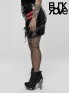 Plus-Size Punk PU Leather Mini Skirt - Black & Red