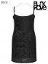 Plus-Size Gothic Black Velvet Sling Dress