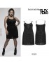 Plus-Size Gothic Black Velvet Sling Dress