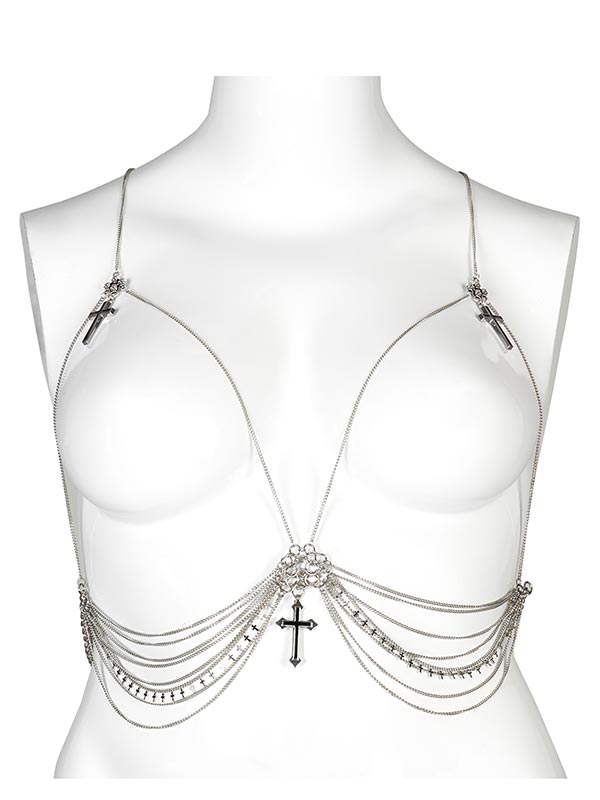 Plus-Size Gothic Chain Link Harness