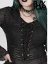 Plus-Size Punk Semi-Transparent Ripped Hoodie-Style Top 