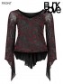 Plus-Size Goth Mesh Top - Red