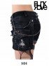 Punk Distressed Black Denim Shorts with Side Pocket