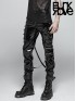 Mens Punk Military Style Embossed Dragon Rivet PVC Jeans