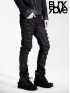 Mens Punk Military Style Embossed Dragon Rivet Jeans
