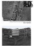Mens Punk Vintage Black Jeans with Skull Printing
