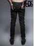 Mens Punk Black Denim Armour Jeans