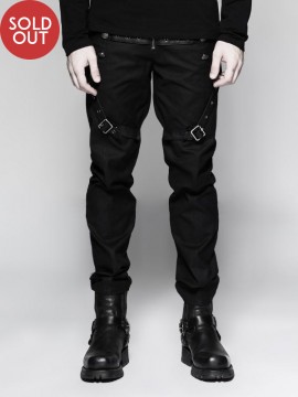 Mens Punk Military Uniform Trousers