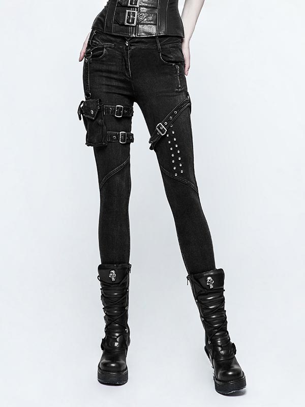 Punk Skinny Jean with Detachable Side Pocket