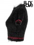Punk Cherry Skull Head Embroidered Top & Gloves Set - Black