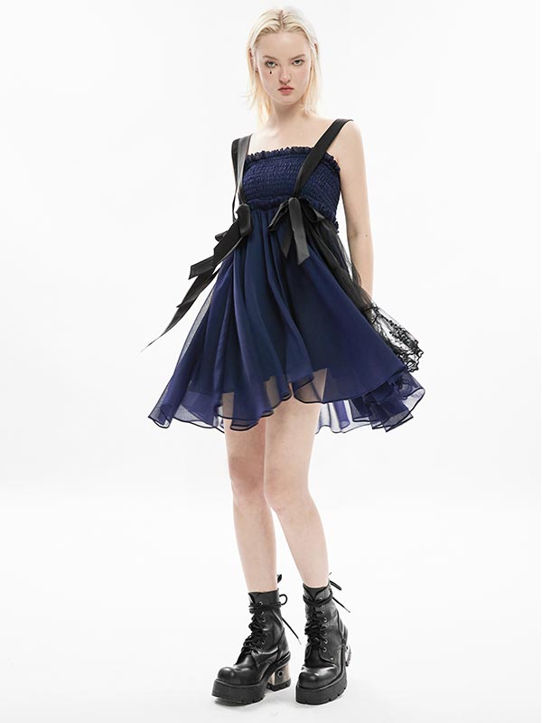 Gothic Lolita Pretty Bows Dress - Blue