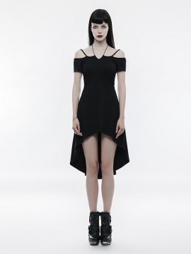Goth Strapless Dress with Rope Tie Necklace