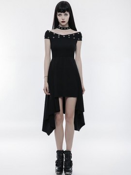 Punk X-Collar Strapless  Dress