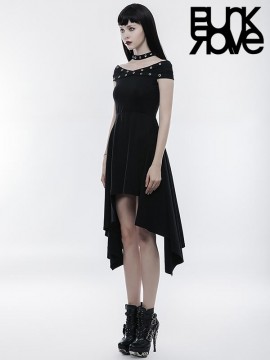 Punk X-Collar Strapless  Dress