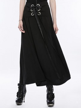 Punk Tie Wrap Long Skirt