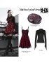 Daily Life - Black & Red Plaid Braces Dress