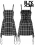 Daily Life "Sweet Cool Girls" Checkered Dress - Black & White