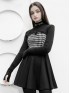 Daily Life Swallow Grid Little Black & White Dress