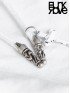Gothic Off-The-Shoulder Tie Rope Necklace T-Shirt - White