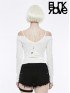 Tie-The-Rope Strapless Long Sleeve Top - White