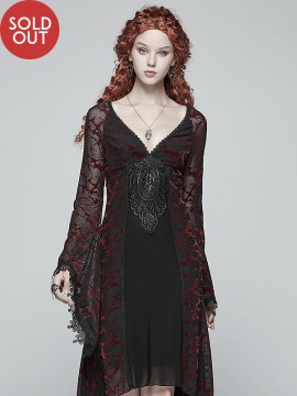 Gothic Goddess Classic Black & Red High Low Dress