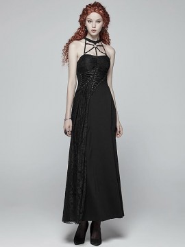 Gothic Cobweb Halterneck Dress