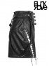 Punk Black Leather Half Skirt