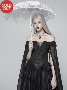 Gothic Lolita White Floral Lace Umbrella