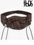 Mens Steampunk Leather & Rivet Decorated Mask - Brown