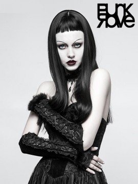 Gothic Velvet & Imitation Fur Gloves