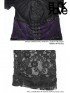 Gothic Lace Top - Black & Violet Rose