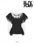 Gothic Butterfly Top with Blood Rose Pendant Collar