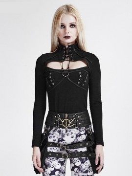 Steampunk Cross Rope Long Sleeve Top