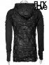 Mens Gothic Distressed Long Sleeve Hoodie T-Shirt