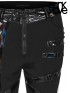 Punk Glitzy Knit Leather Pants