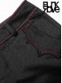 Mens Gothic Court Bat Wing Pocket Pants - Black & Red