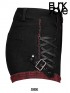 Punk Black & Red Denim Shorts