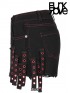 Gothic Distressed Denim Shorts - Black & Red