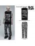 Mens Punk Metal Rivet Pants - Black & White