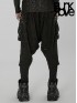 Mens Punk Drop-Crotch Distressed Black Pants