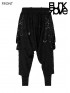 Mens Punk Drop-Crotch Distressed Black Pants