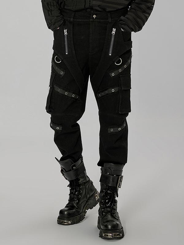 Mens Punk Patchwork Pants