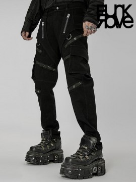 Mens Punk Patchwork Pants